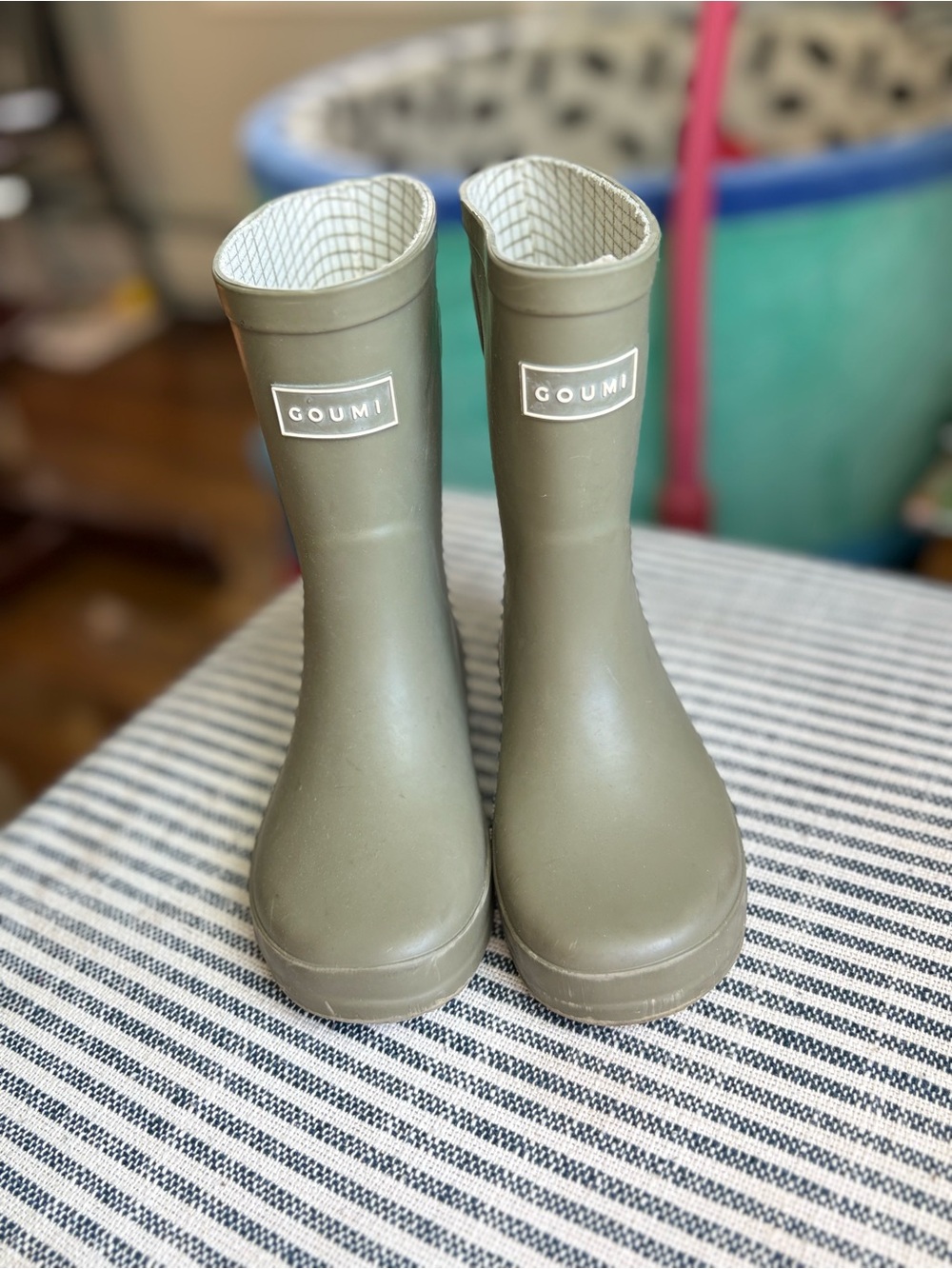 Goumi Kids Olive Rubber Rain Boots